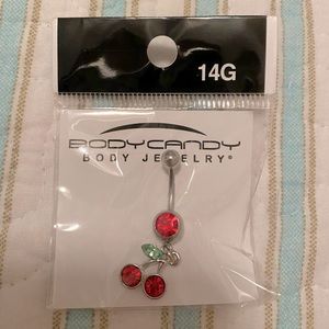 Body Candy 14G cherry 🍒 silver belly button ring